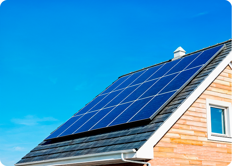 Techo con paneles solares